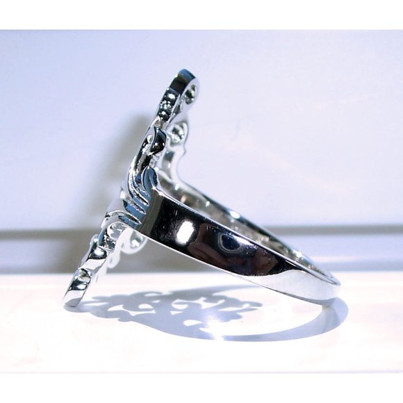 925 STERLING SILVER Unique Swirls Statement Ring - Picture 8 of 16